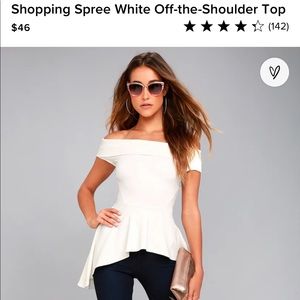 Lulus shopping spree white off shoulder top